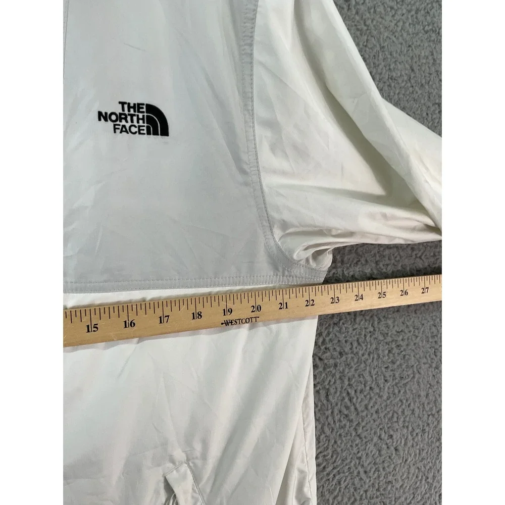 The North Face Windbreaker Jacket Mens M White Grey Good Sleeve Logo Full Zip